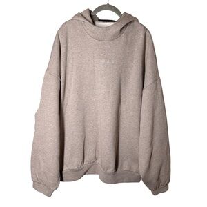 Fear of God Essentials Pullover Hoodie Size L Oatmeal/Heather Tan FOG